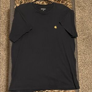 Carhartt WIP Dark Navy Tee with Yellow Logo